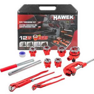 КОМПЛЕКТ ВИНТОРЕЗКА С 6 ГЛАВИ И ИНСТРУМЕНТИ 12 ЧАСТИ HAWEK