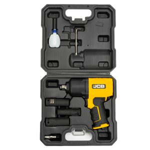 ПНЕВМАТИЧЕН ГАЙКОВЕРТ С КЪС ШПИНДЕЛ 1450 NМ 1/2" JCB С ВЛОЖКИ И КУФАР