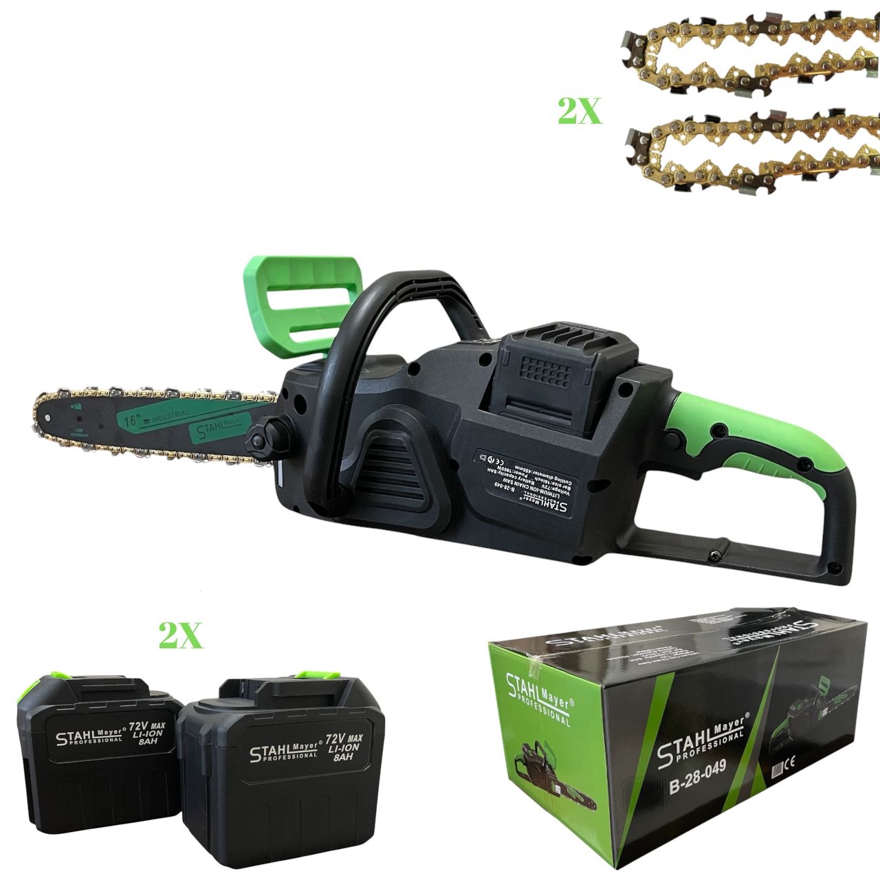 АКУМУЛАТОРНА ВЕРИЖНА РЕЗАЧКА STAHLMAYER 72V 2 БАТЕРИИ