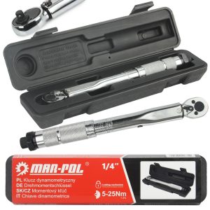 КЛЮЧ ДИНАМОМЕТРИЧЕН 1/4" 5 - 25 NM MAR-POL