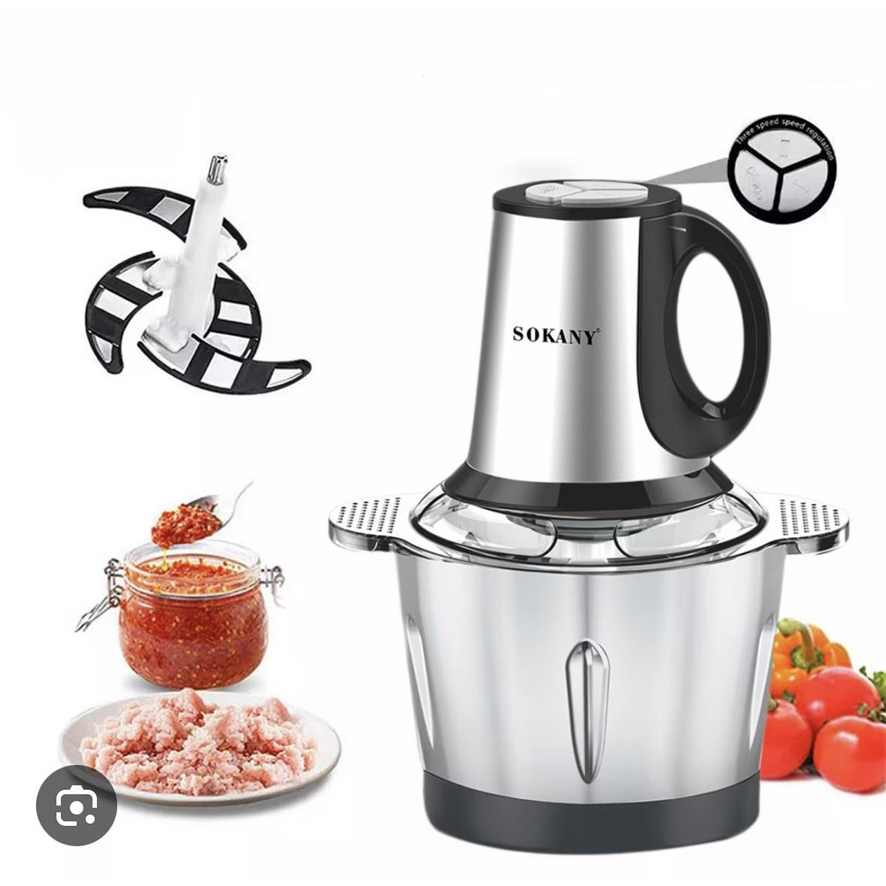 КУХНЕНСКИ ЧОПЪР SOKANY SK-7011 500W, 3L, 4 ОСТРИЕТА