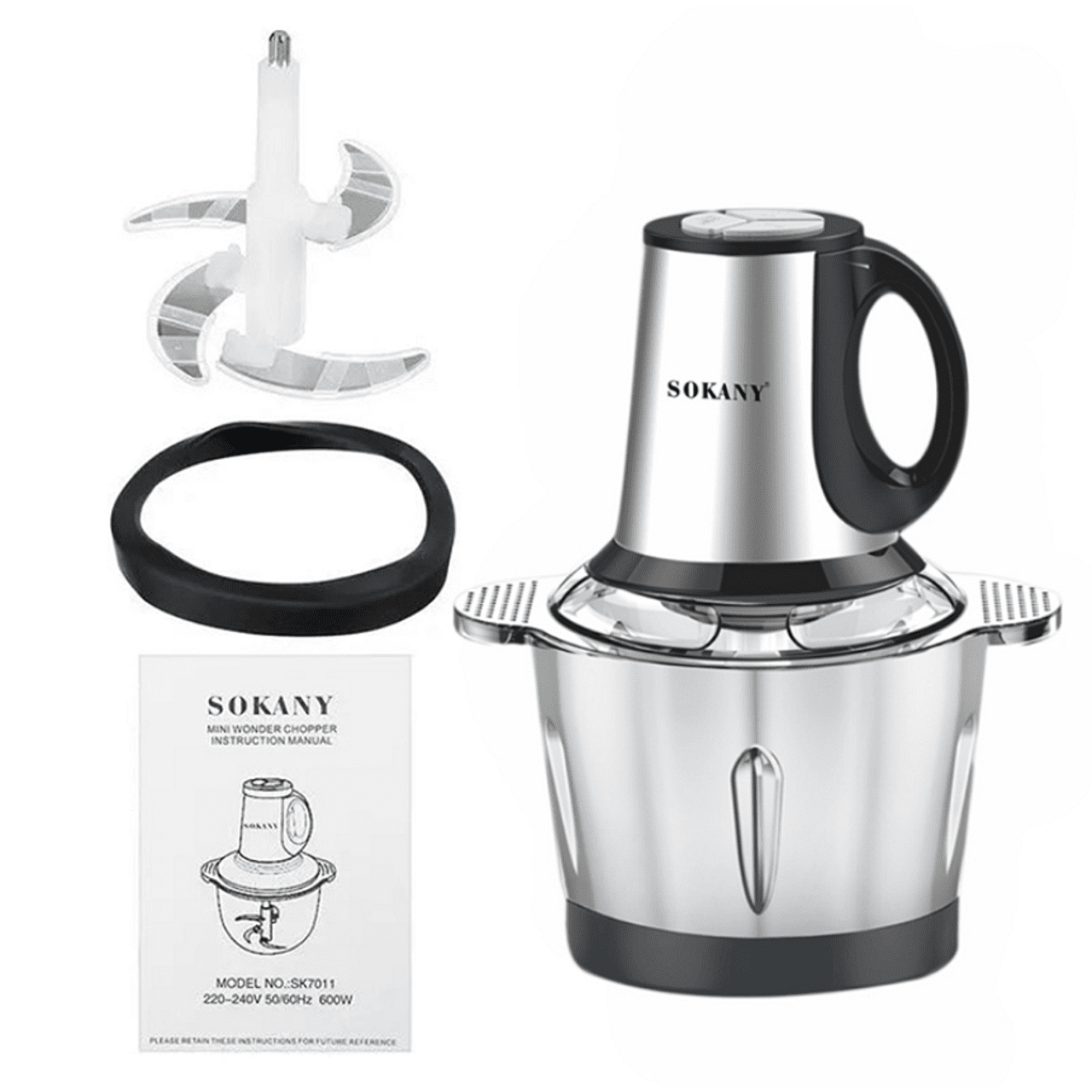 КУХНЕНСКИ ЧОПЪР SOKANY SK-7011 500W, 3L, 4 ОСТРИЕТА