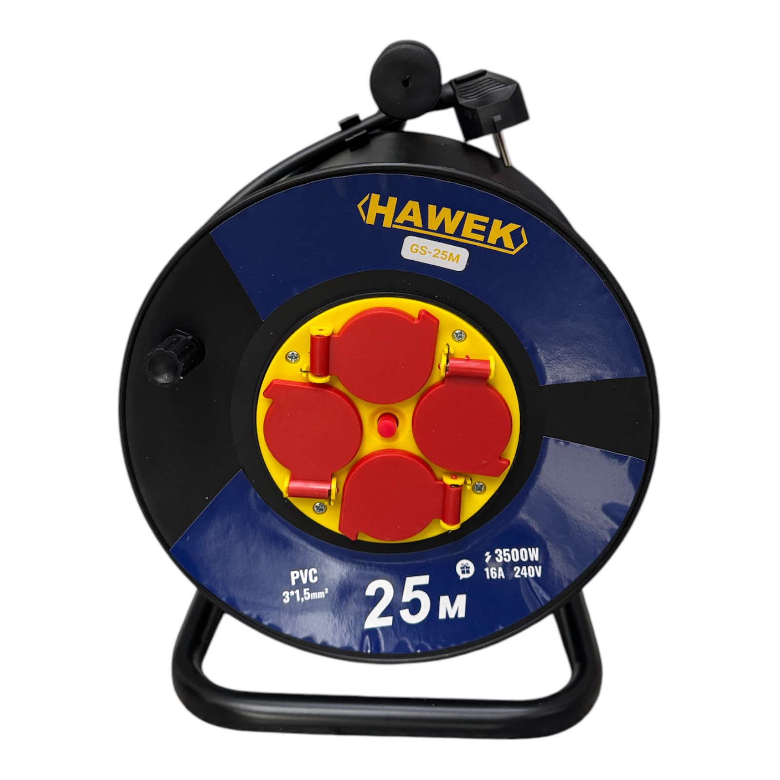 УДЪЛЖИТЕЛ HAWEK 25 М 3×1.5 ММ², 16A, 4 КОНТАКТА