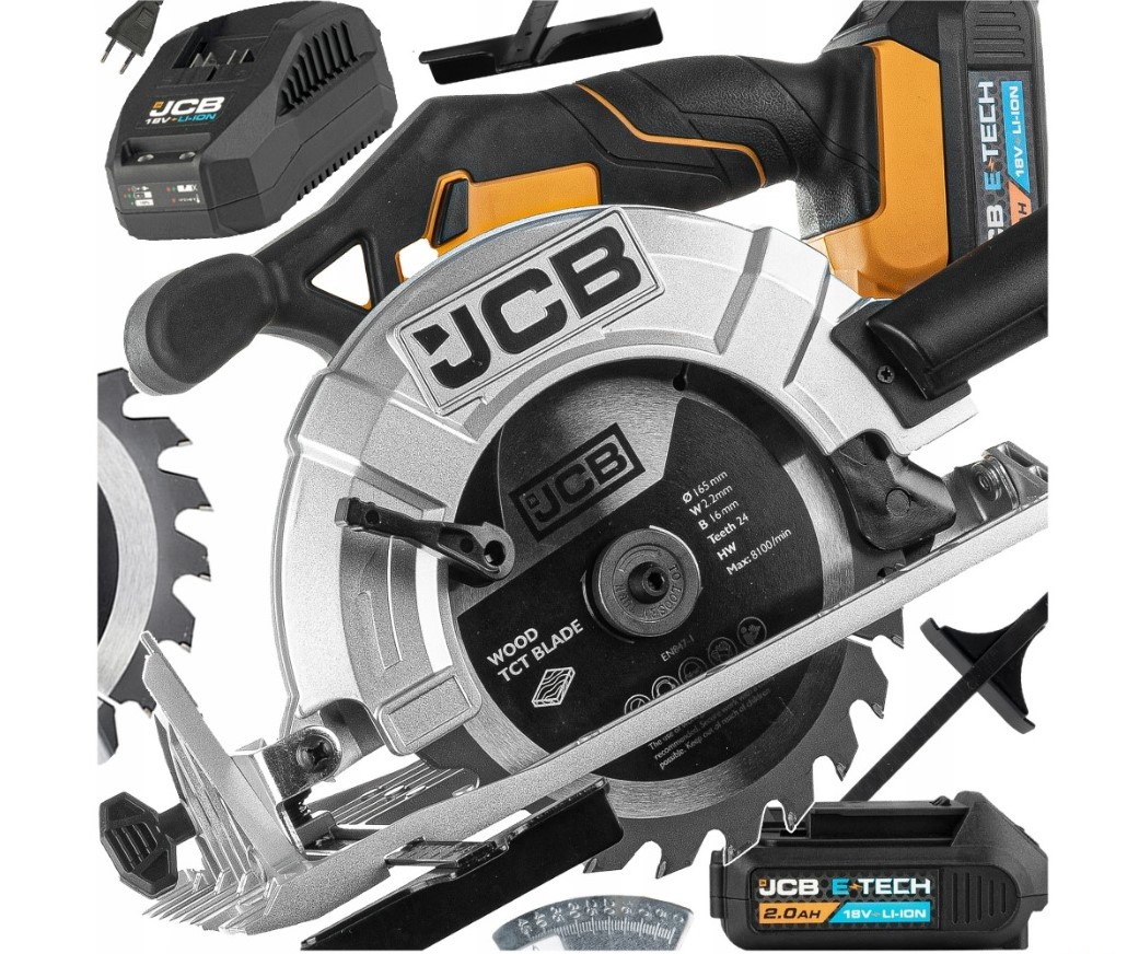 АКУМУЛАТОРЕН РЪЧЕН ЦИРКУЛЯР JCB 18V 165MM С БАТЕРИЯ И ЗАРЯДНО - Image 2