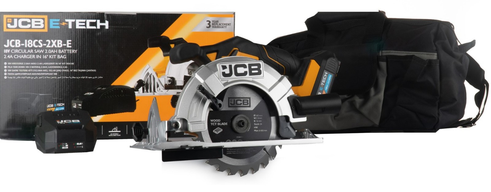 АКУМУЛАТОРЕН РЪЧЕН ЦИРКУЛЯР JCB 18V 165MM С БАТЕРИЯ И ЗАРЯДНО - Image 12