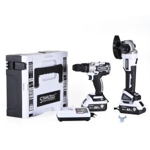 КОМПЛЕКТ ОТ АКУМУЛАТОРЕН ЪГЛОШЛАЙФ И ВИНТОВЕРТ 36V 8AH STAHLMAYER PRO