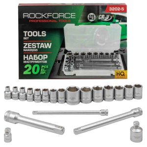 КОМПЛЕКТ ВЛОЖКИ 20 ЧАСТИ 3/8 6 - 22 ММ ROCKFORCE