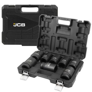КОМПЛЕКТ ДЪЛБОКИ УДАРНИ ВЛОЖКИ 6-СТЕННИ 1" (22 – 41 ММ) 8 ЧАСТИ JCB