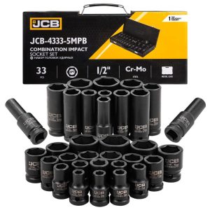 КОМПЛЕКТ УДАРНИ ВЛОЖКИ 33 ЧАСТИ 1/2 ( 8 - 32 ММ ) JCB