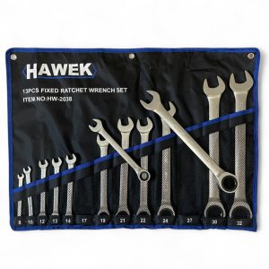 КОМПЛЕКТ ЗВЕЗДОГАЕЧНИ ТРЕСЧОТНИ КЛЮЧОВЕ 8 - 32 ММ 13 ЧАСТИ HAWEK