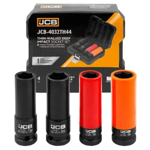 КОМПЛЕКТ ТЪНКОСТЕННИ УДАРНИ ВЛОЖКИ С ТЕФЛОНОВО ПОКРИТИЕ 1/2" 4 ЧАСТИ JCB